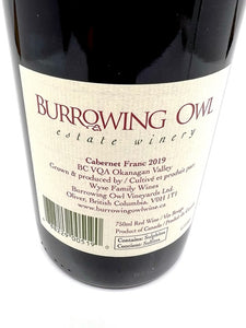 Vin rouge canadien "Burrowing Owl" Cabernet Franc 750ml.