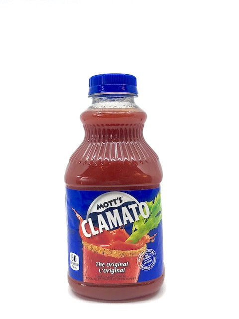 MOTT'S Le fameux CLAMATO cocktail tomate-palourdes 946ml.
