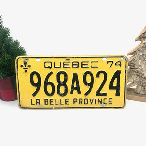 Plaque d'immatriculation "VINTAGE" Québec année 1974